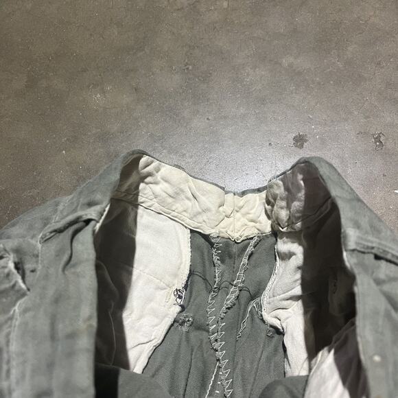 Vintage 50s Green Straight Leg Cotton Workwear Chinos 26x31 - Picture 6 of 8